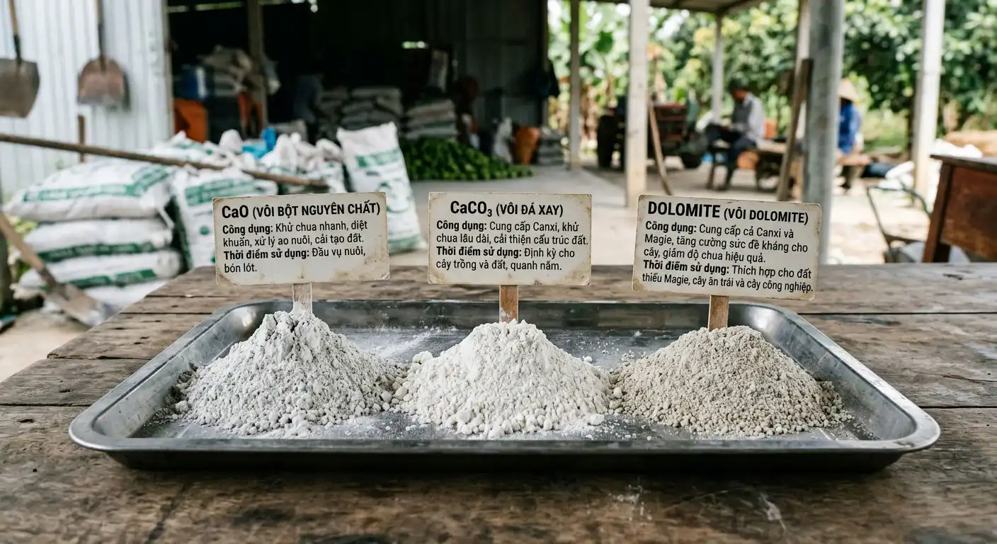 Ba loại vôi phổ biến trong nuôi trồng thủy sản