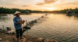 Tổng hợp 7 bí quyết vàng nuôi tôm thành công từ các chủ ao lâu năm tại Cà Mau, Bạc Liêu, Sóc Trăng. Hướng dẫn chi tiết cách chọn vôi, pha vôi trước khi tạt, thời điểm tạt vôi lý tưởng (8-9h sáng), dự trữ dolomite mùa mưa, không bón vôi khi tôm bệnh, ghi chép sổ tay ao nuôi, kết hợp vôi với quạt nước và tránh trộn hóa chất. Kèm bảng tổng hợp và mẫu sổ tay ghi chép.