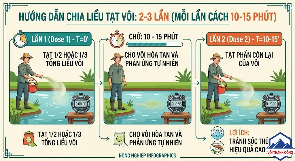 Chia nhỏ lượng vôi