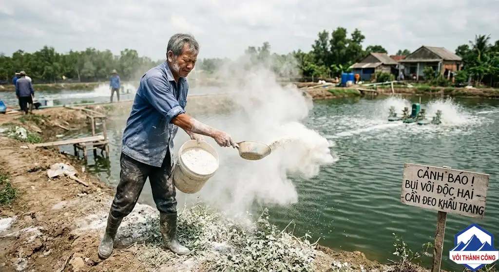 Chú Sáu tạt vôi