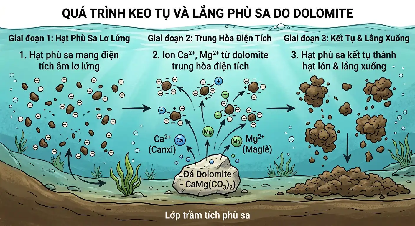 Cơ chế kết tụ của vôi dolomite