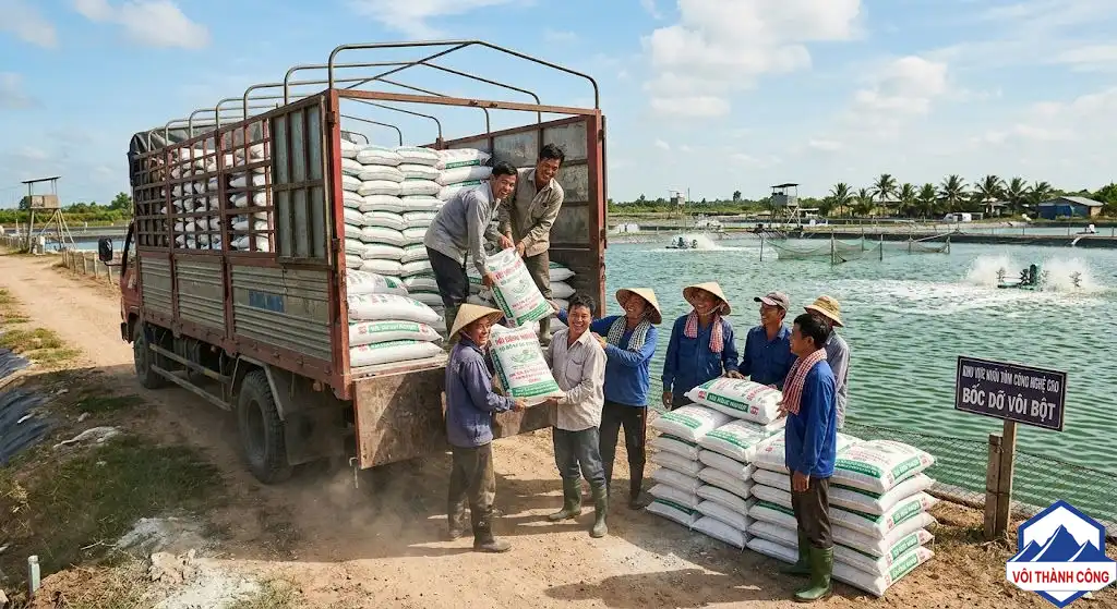 Đại lý vôi thủy sản lớn