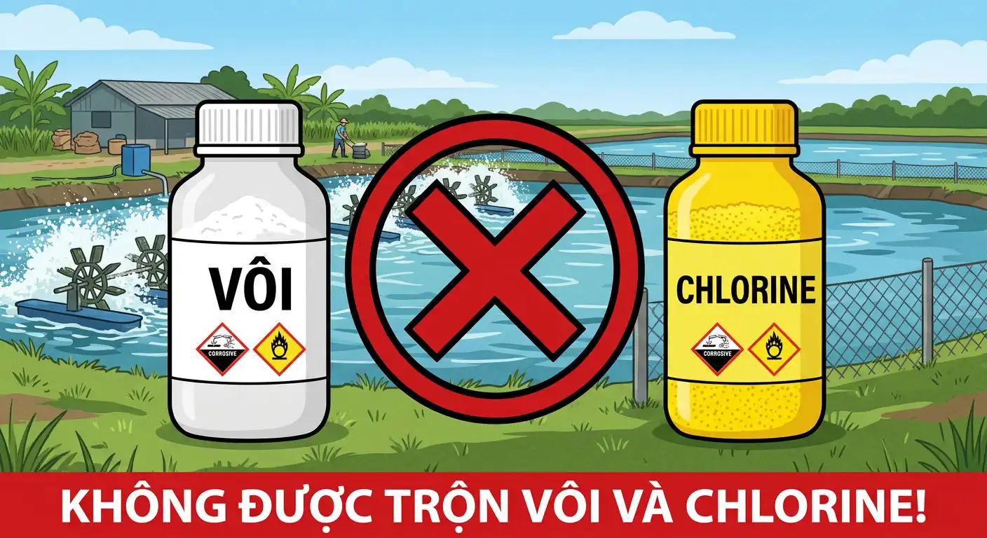 Không trộn vôi và chlorine