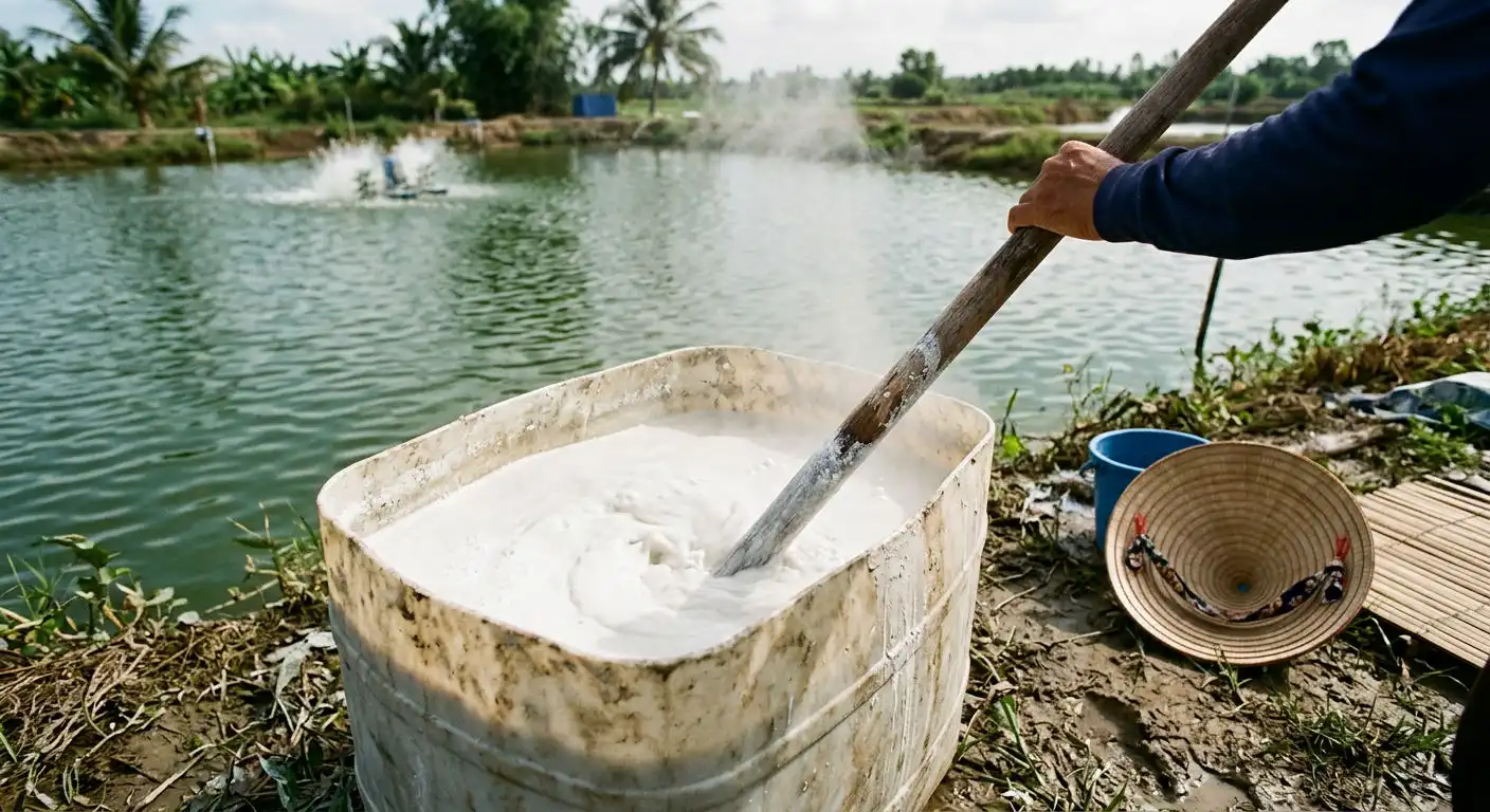 Khuấy đều vôi