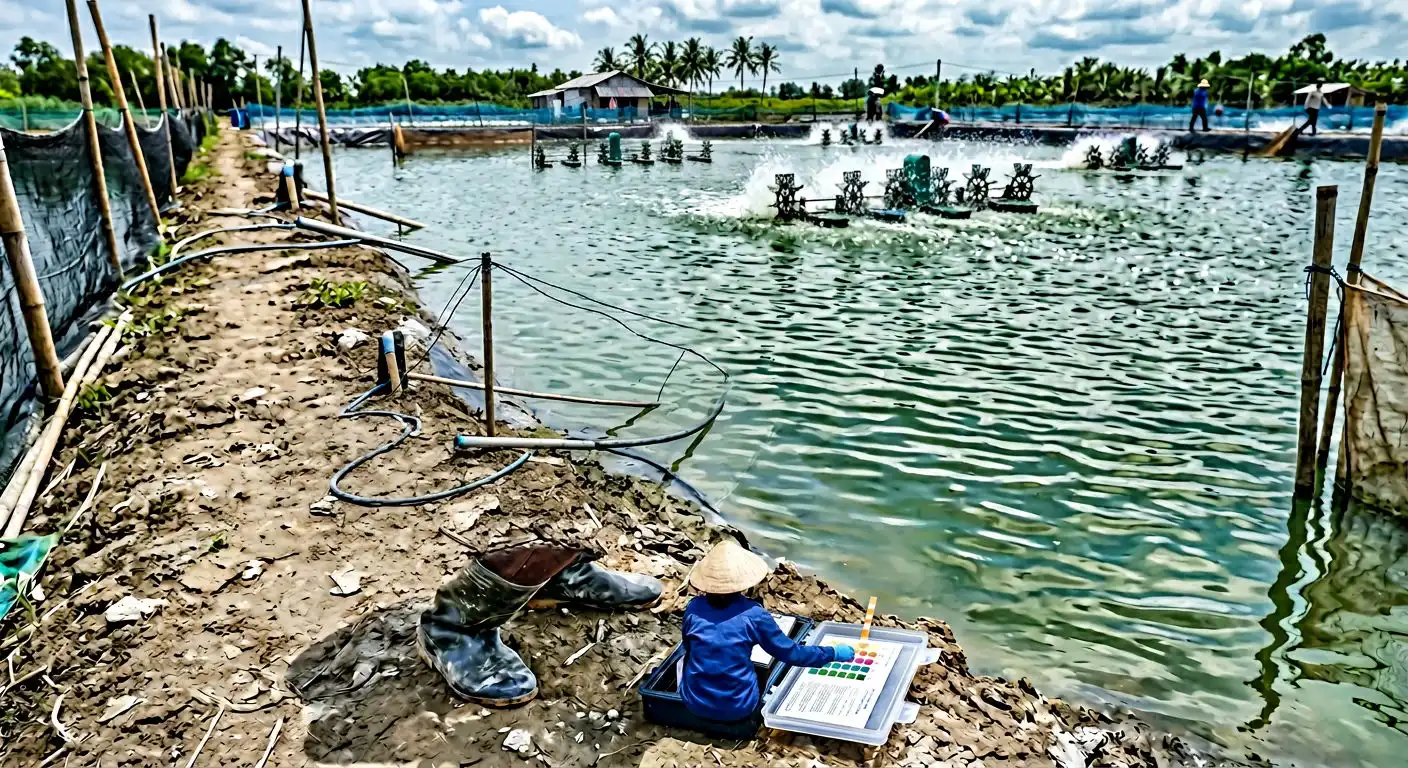 Kiểm tra chất lượng nước ao tôm
