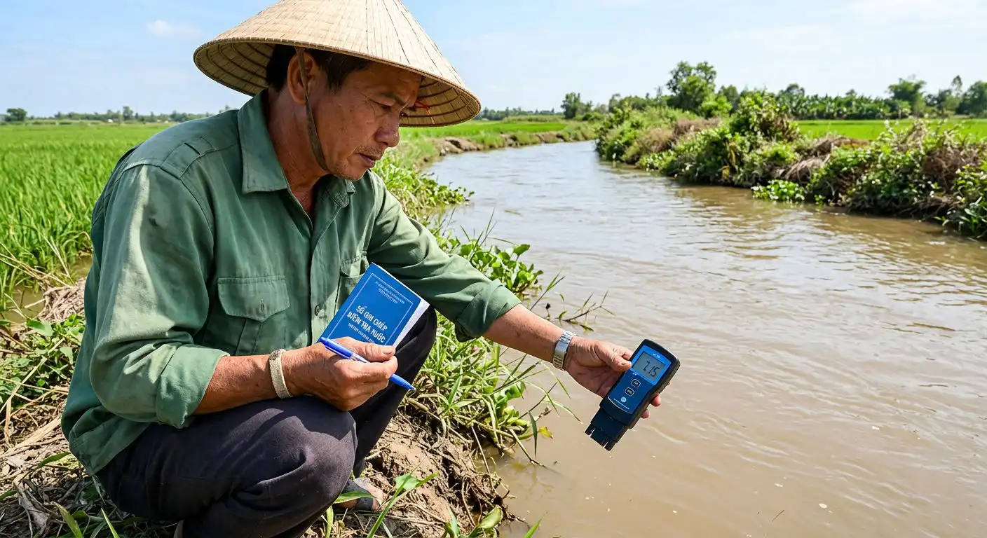 Kiểm tra nguồn nước ao