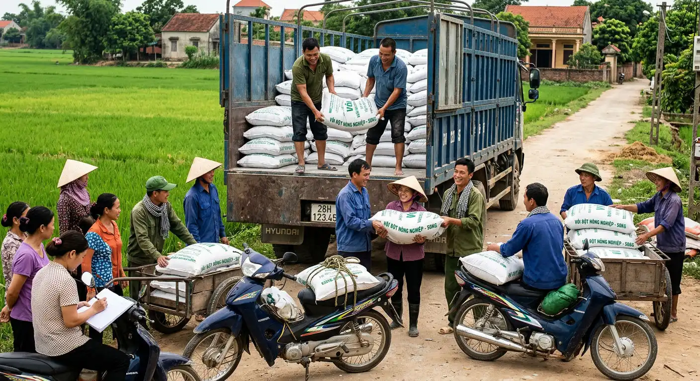 Nhóm nông dân hợp tác vận chuyển