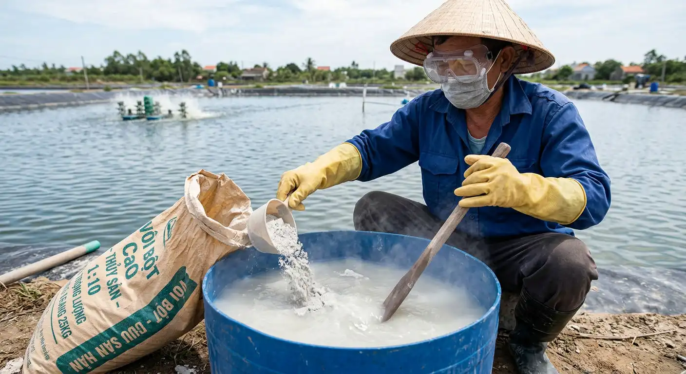 Pha vôi CaO xử lý nước