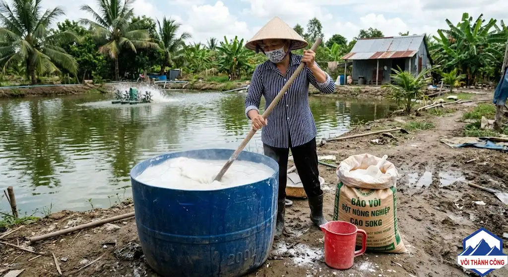 Pha vôi với nước