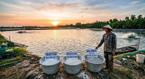 Bài viết chi tiết so sánh 3 loại vôi thủy sản phổ biến: CaO, CaCO3 và Dolomite. Hướng dẫn chọn đúng loại vôi cho cải tạo ao, xử lý pH, bổ sung khoáng chất tại các tỉnh nuôi tôm trọng điểm như Cà Mau, Bạc Liêu, Sóc Trăng, Bến Tre.