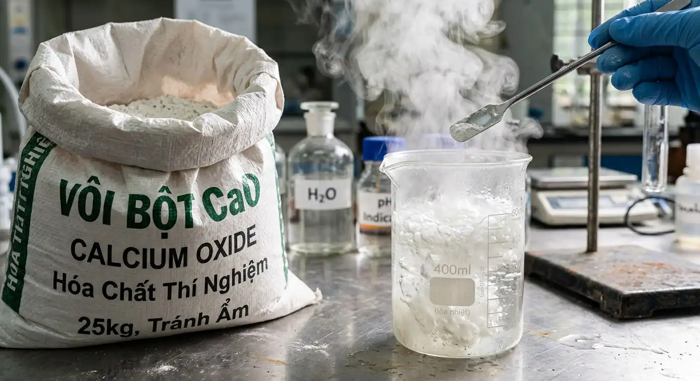 Phản ứng hóa học của vôi trong nước