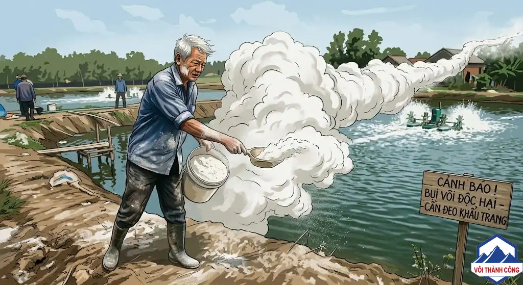 Tạt vôi từ trên cao xuống