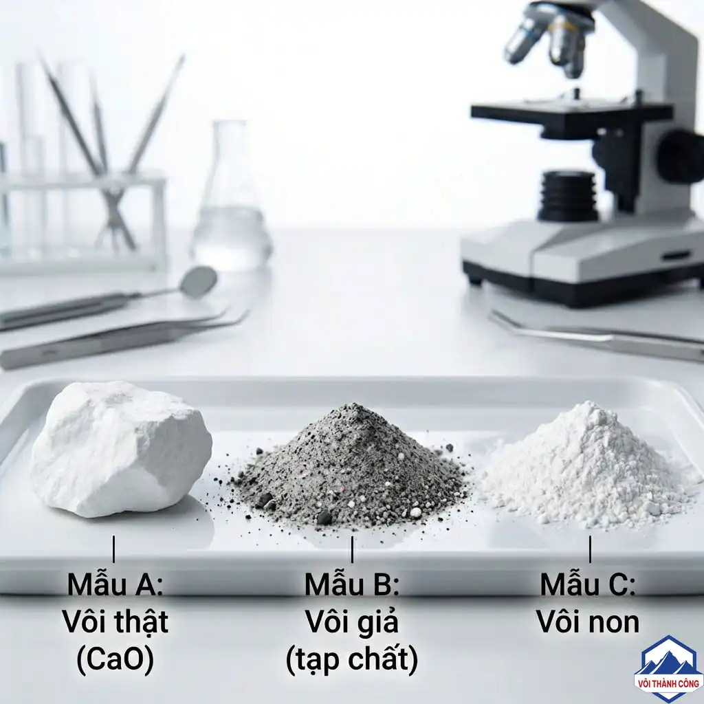 Kiểm tra màu sắc và mùi vôi