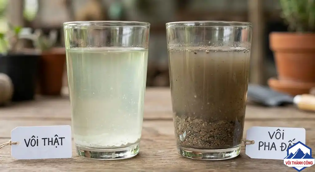 Test vôi canxi bằng nước