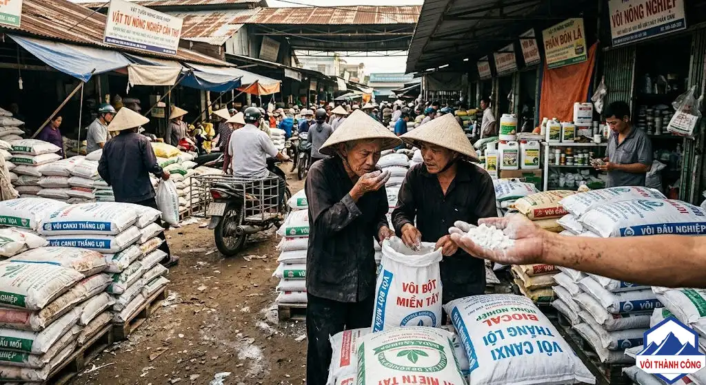 Thị trường vôi thủy sản miền Tây