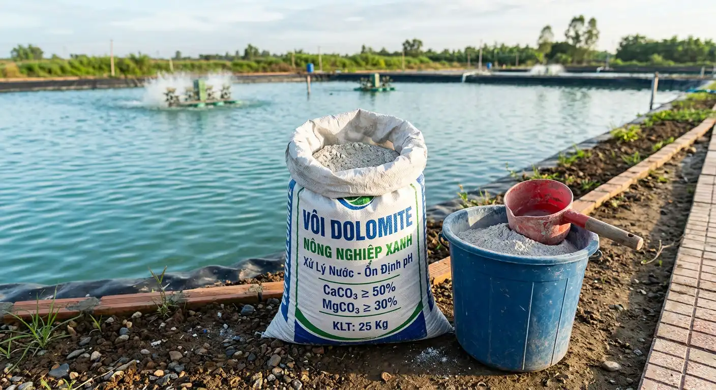 Vôi Dolomite trong nuôi trồng thủy sản