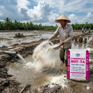 xử lý môi trường ao sau khi mưa lũ ở cà mau