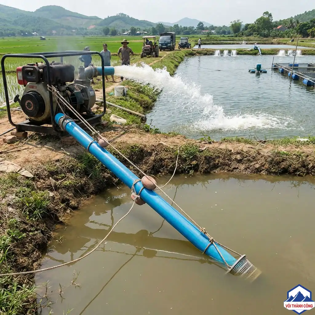 Bơm nước trong vào ao