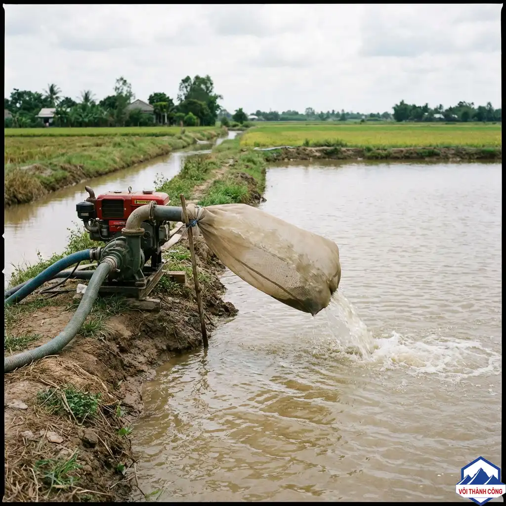 Bơm nước qua túi lọc