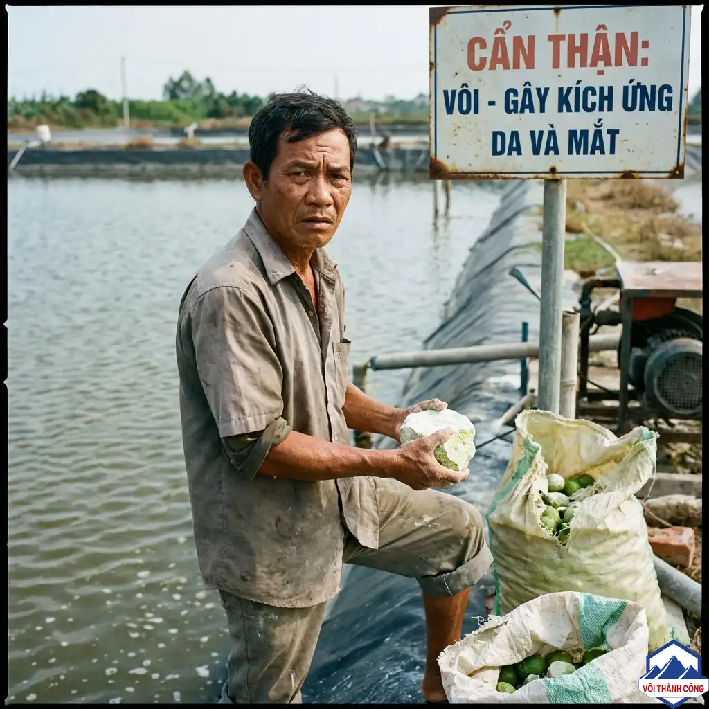 Minh họa chi phí vôi nuôi tôm