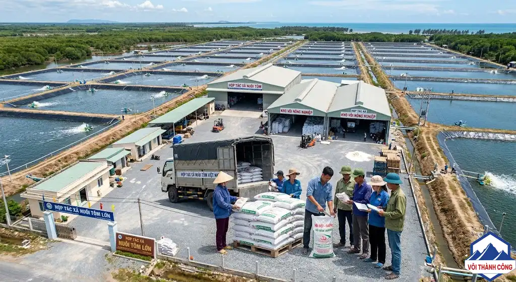 Hợp tác xã nuôi tôm quy mô lớn