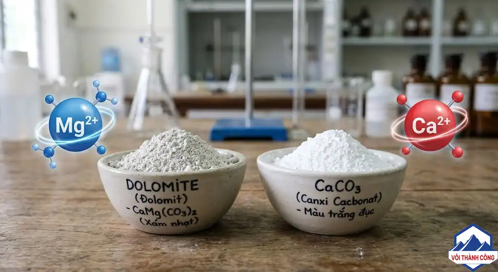 So sánh Dolomite và CaCO3