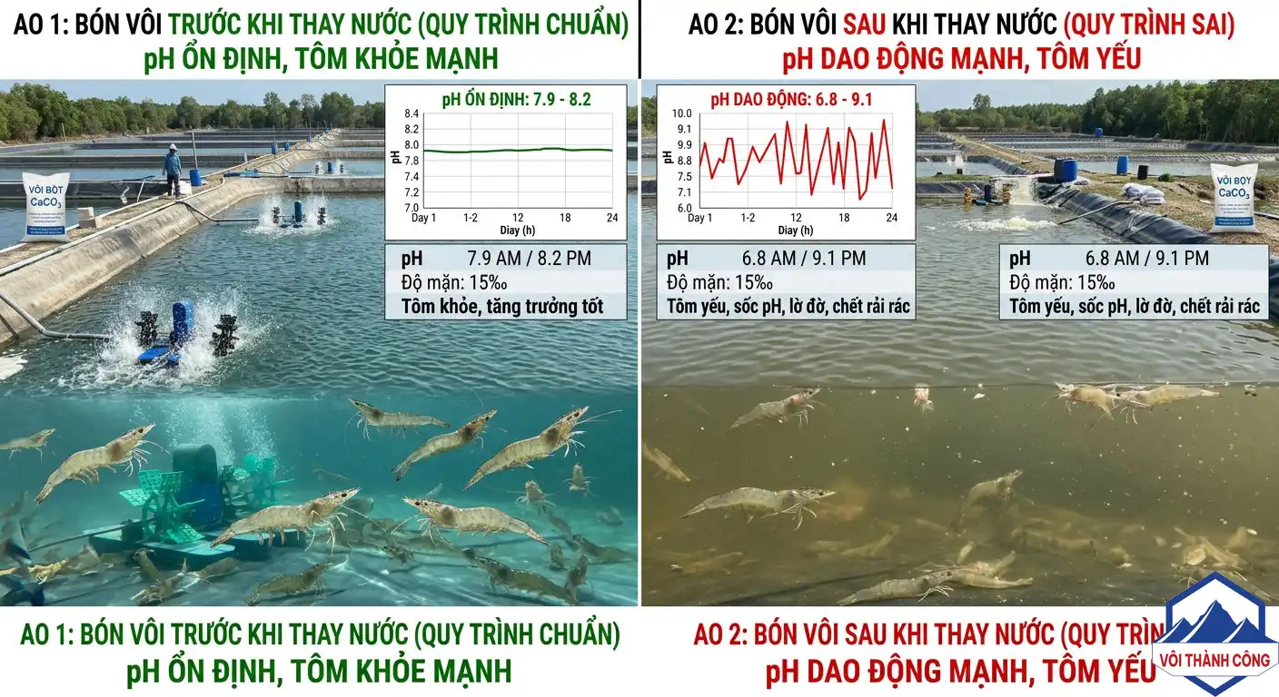 So sánh thời điểm bón vôi