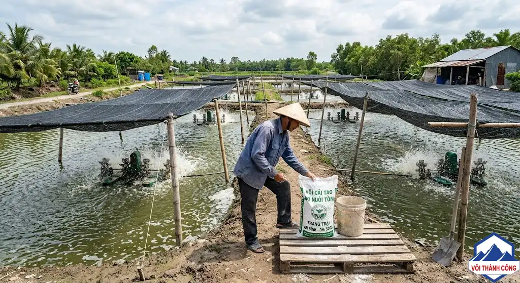 Trại nuôi tôm quy mô vừa
