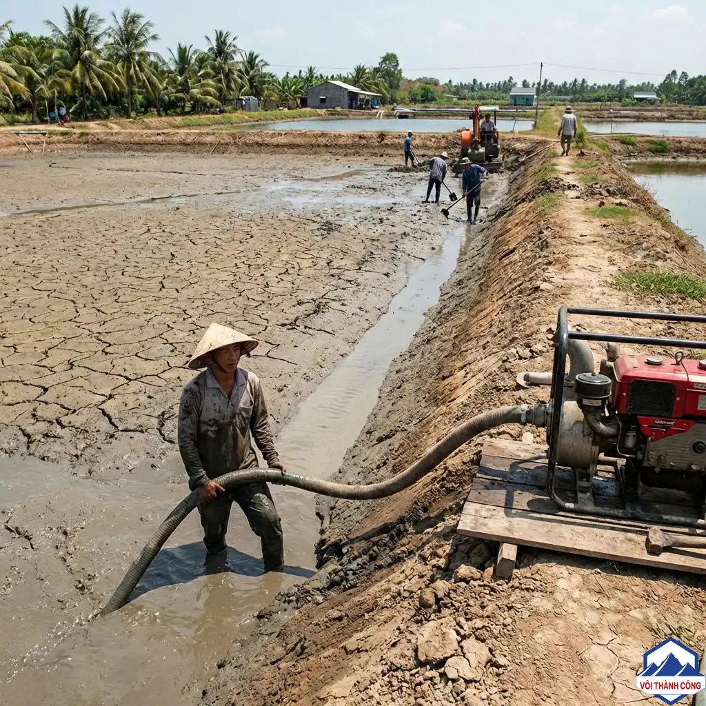Vệ sinh ao chứa